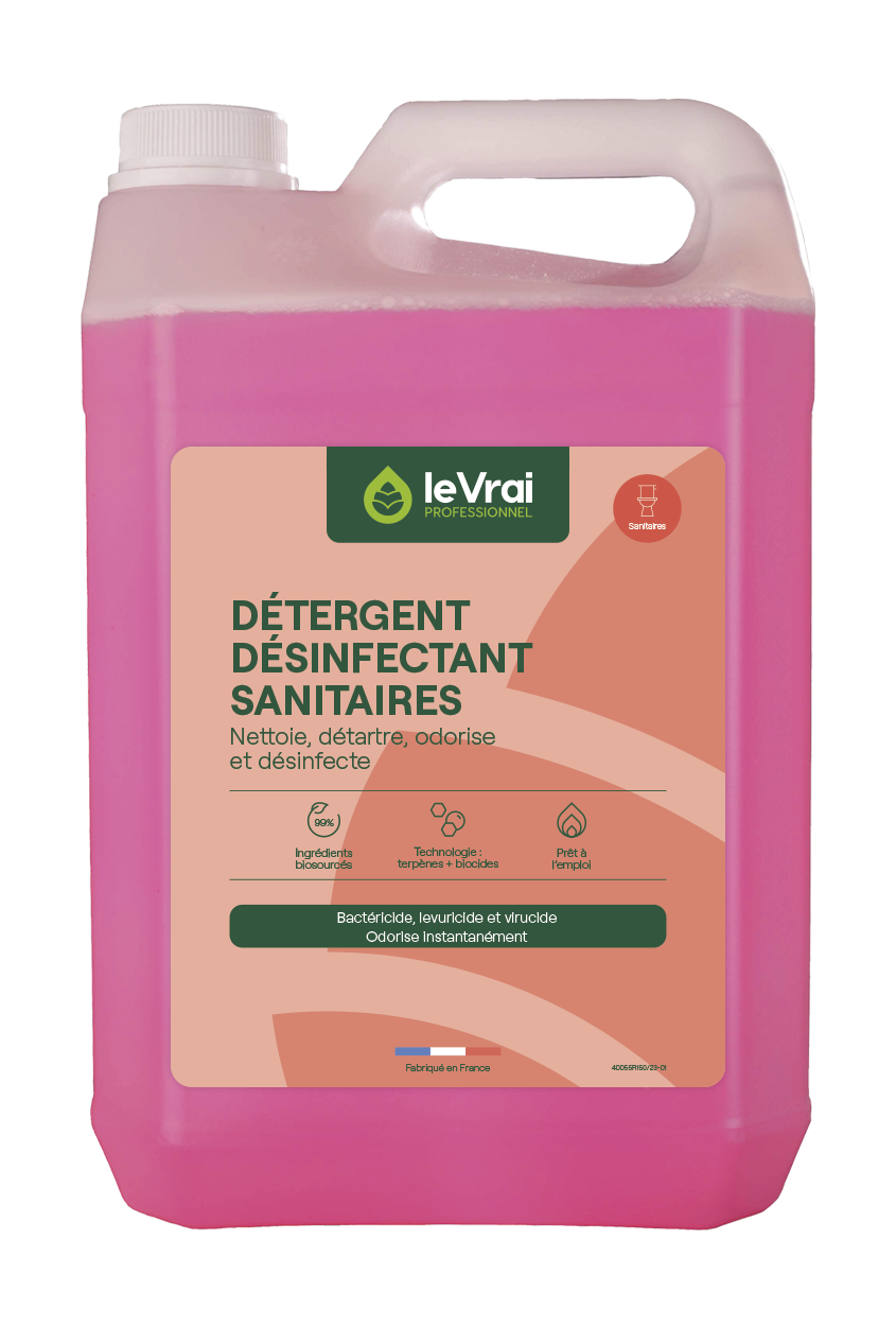 1Détergent désinfectant sanitaires PAE Le Vrai (750ml ou 5L)