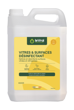 1Vitres et surfaces désinfectant Le Vrai (750ml ou 5L)