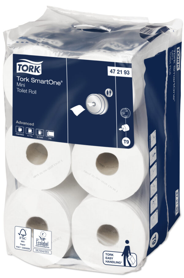 Tork SmartOne® Mini papier toilette rouleau blanc T9 – 12 rlx