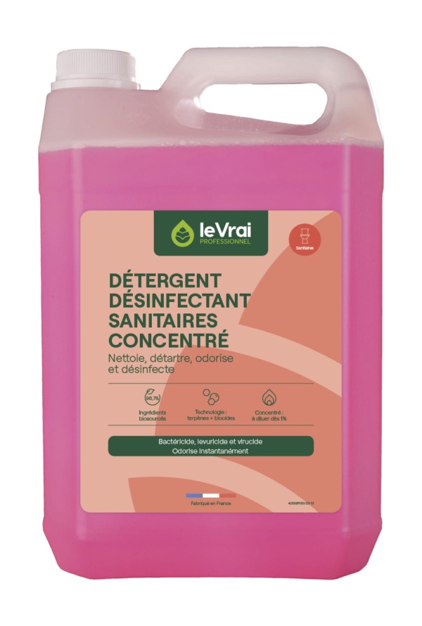 Détergent désinfectant sanitaires concentré Le Vrai 5L