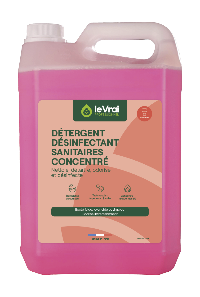 Détergent désinfectant sanitaires concentré Le Vrai 5L