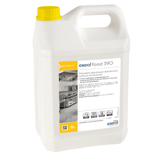 Détergent dégraissant désinfectant Exeol Food 390 concentré